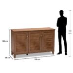 4 Shelves Beech Wood And Counter Shoe Rack Brown - 120x35x100 cm - Image 3
