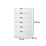 Drawers Unit 6 drawers White - 120x50x40 cm - Image 3