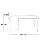 Counter Wood and Beech Wood Red Desk White - 150×85×60 cm - Image 3