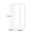 European Wood Wardrobe – White / Brown / Beige – 80×40×176 cm - Image 5