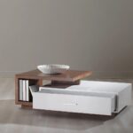 Mdf Coffee Table White and Brown - 45 X 50 X 100 Cm