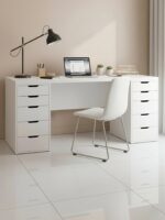 Desk And Two Units White – 140×60 cm