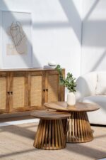 Caramel Nesting Round Wood Coffee Table Set - Image 5