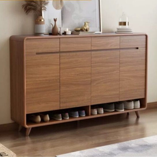 2026/02/1000840299.png Rustic Mango Solid Wooden Modern Style 2 door Shoe Rack In Honey Finish - Image 1